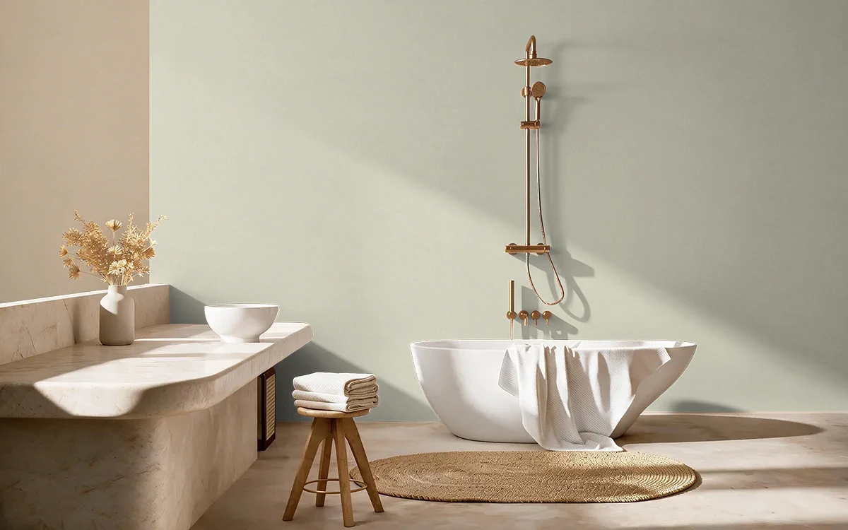 Nippon Paint's LIGHT GAUZE color on different wall surfaces.