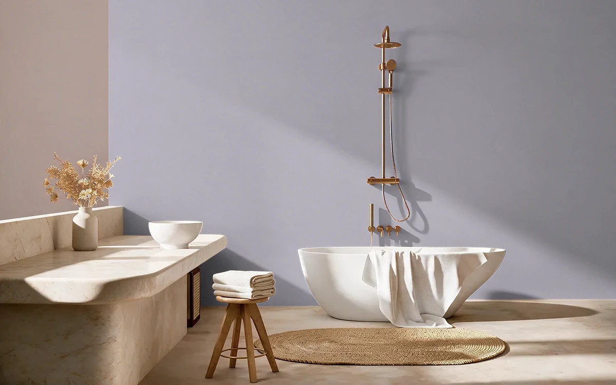 Nippon Paint's LIGHTHEARTED color on different wall surfaces.