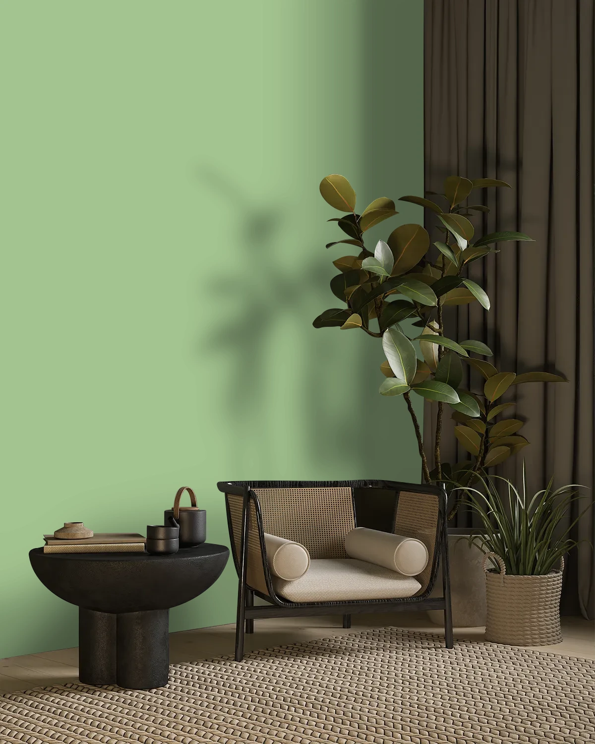 Nippon Paint's LILY STEM color on a beautifully decorated wall.