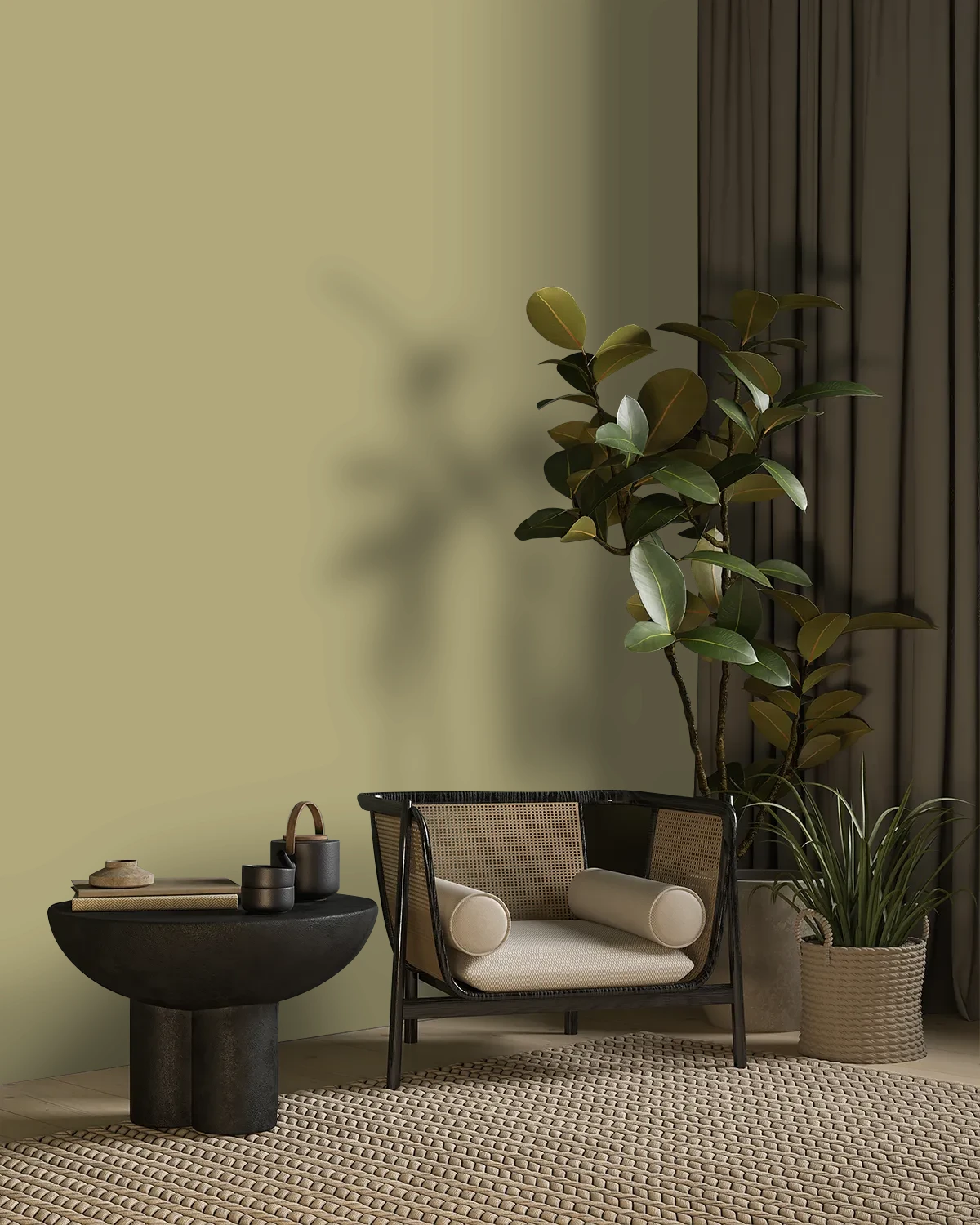 Nippon Paint's LIME LUSH color on a beautifully decorated wall.