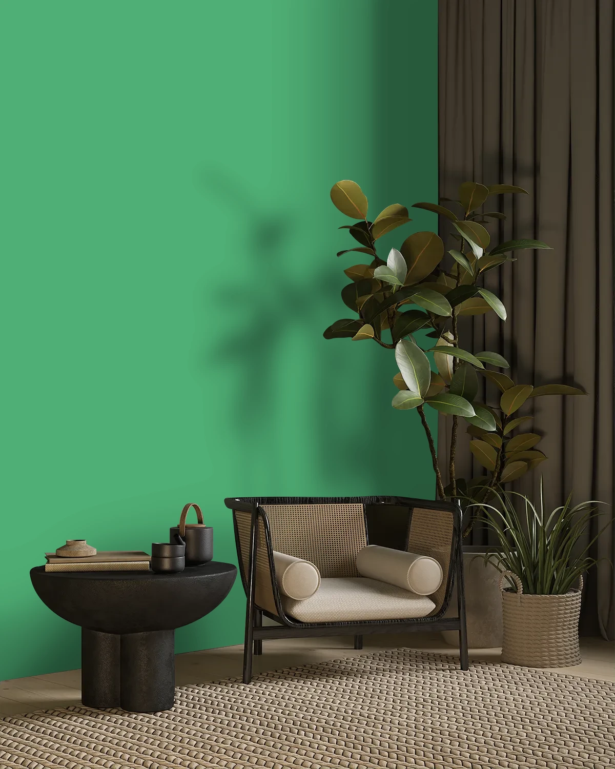 Nippon Paint's LIME RADIANT color on a beautifully decorated wall.