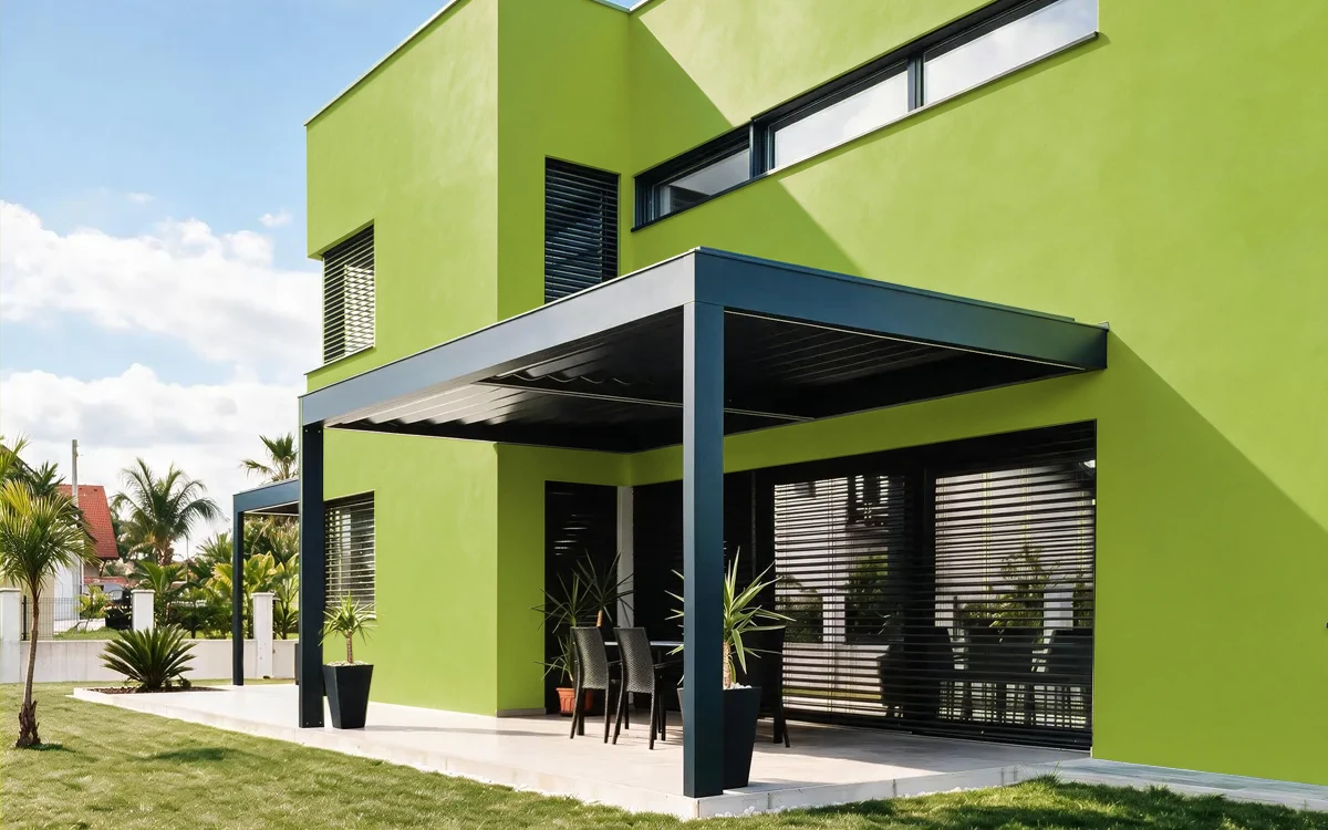 Nippon Paint's LIME TIME color on different wall surfaces.
