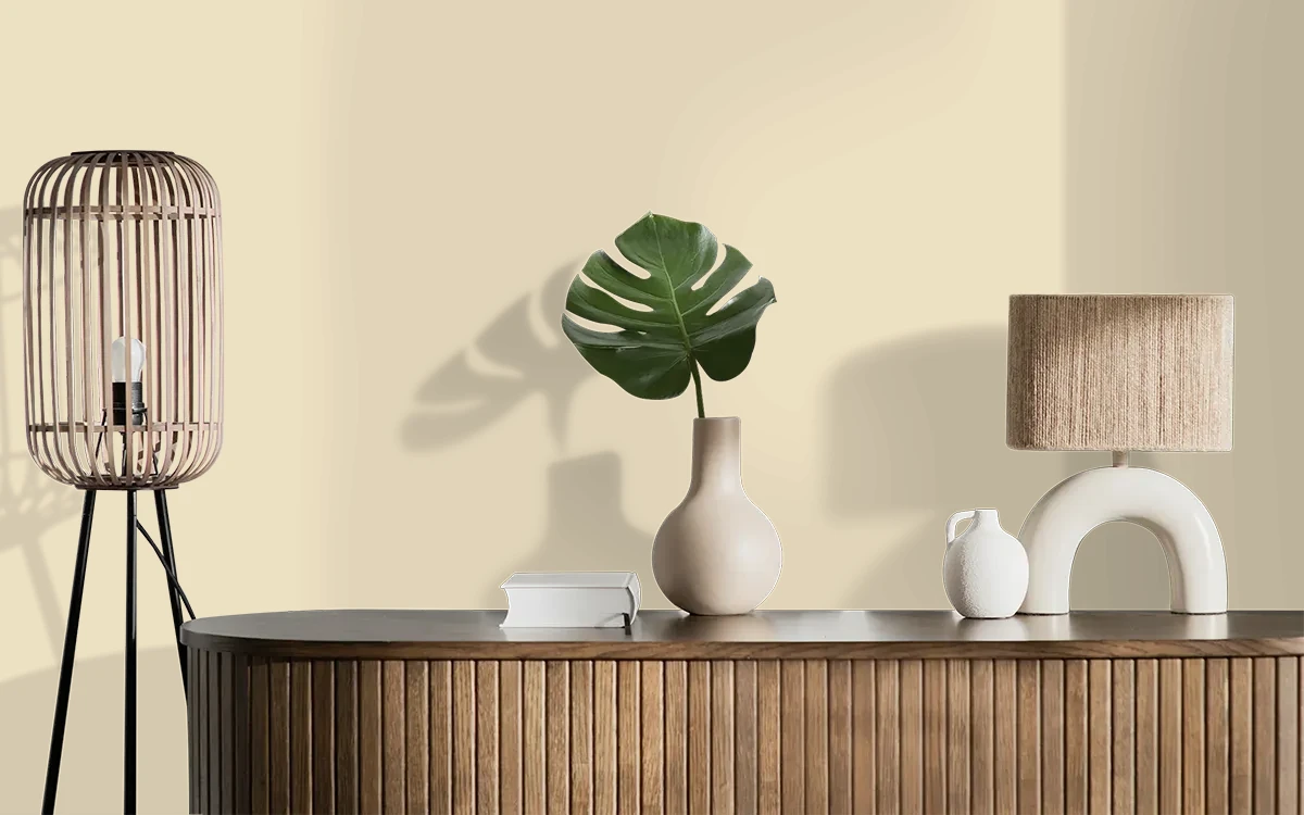 Nippon Paint's LITTLE ANGEL color on different wall surfaces.