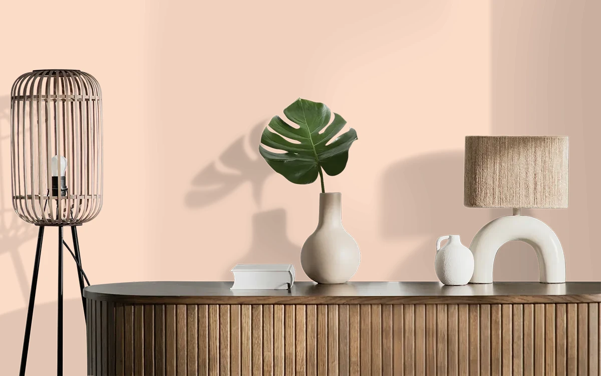 Nippon Paint's LITTLE CUPCAKES color on different wall surfaces.
