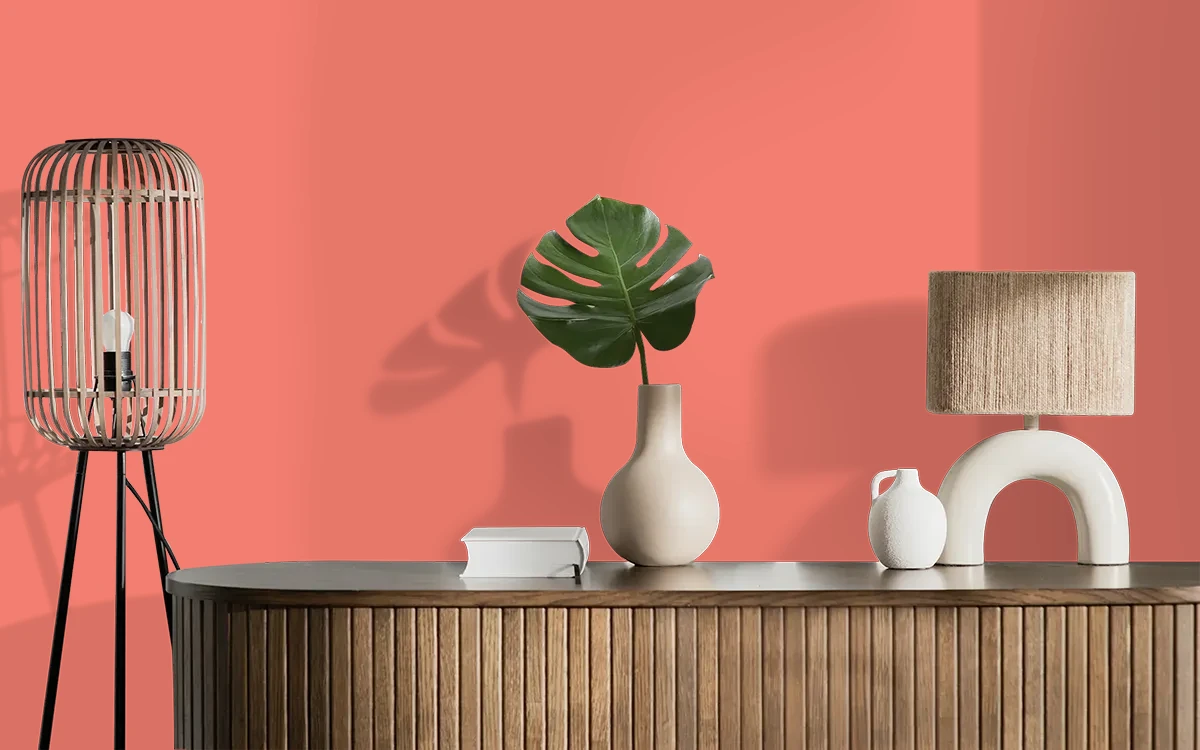 Nippon Paint's LOVE BIRDS color on different wall surfaces.