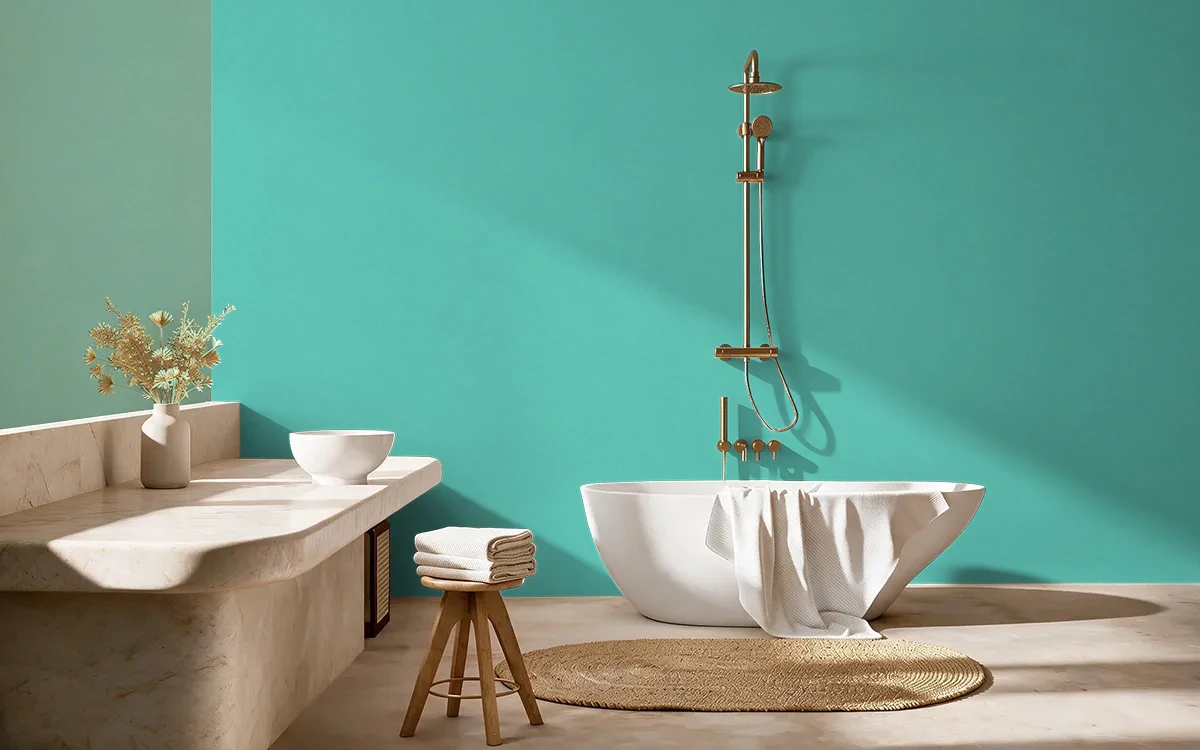 Nippon Paint's LUSH color on different wall surfaces.