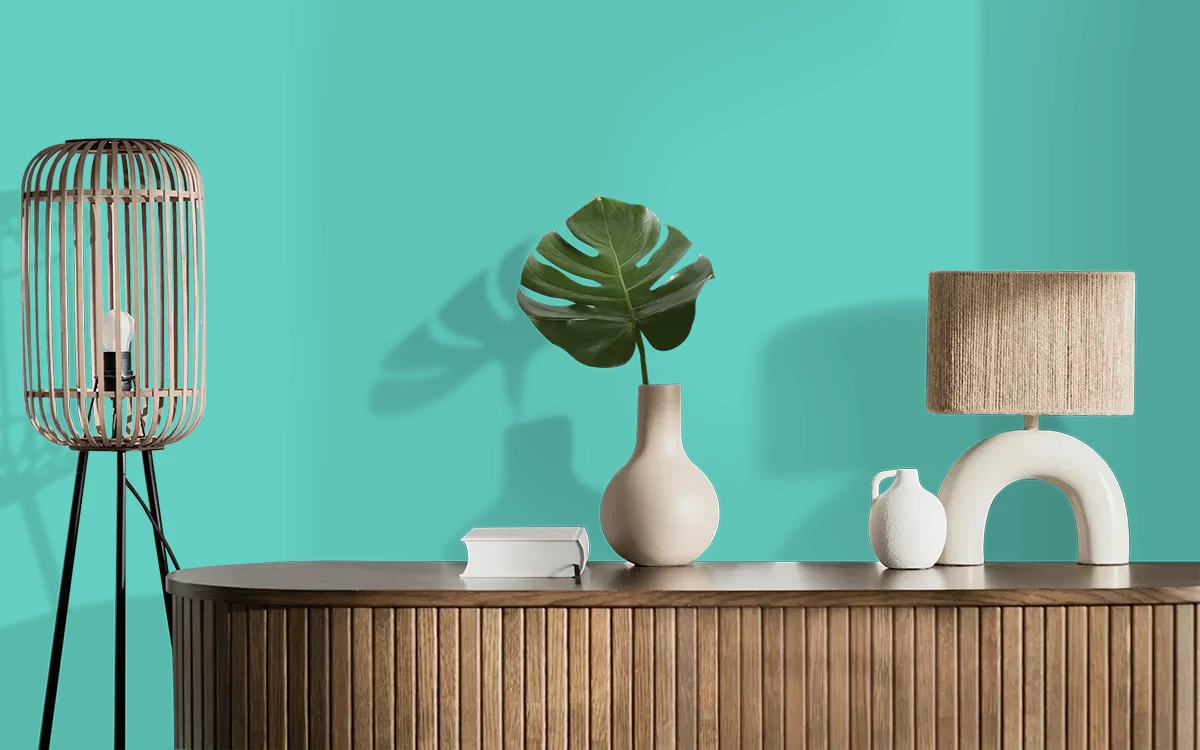 Nippon Paint's LUSH color on different wall surfaces.