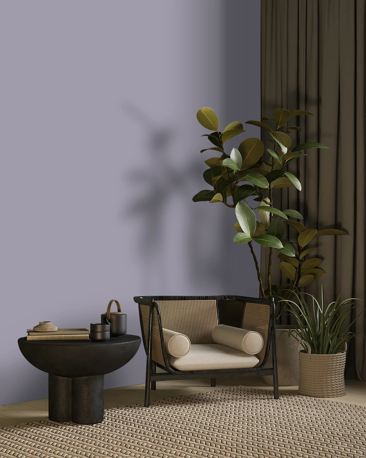 Nippon Paint's MAGENTA SPARK color on a beautifully decorated wall.
