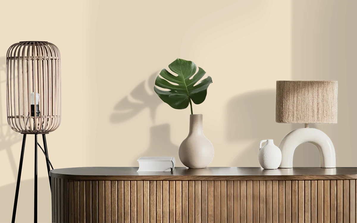 Nippon Paint's MAGNOLIA color on different wall surfaces.