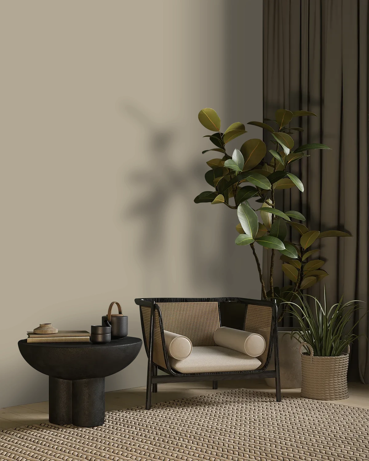 Nippon Paint's MALDIVES SAND color on a beautifully decorated wall.