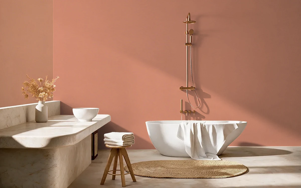 Nippon Paint's MANGO HUES color on different wall surfaces.