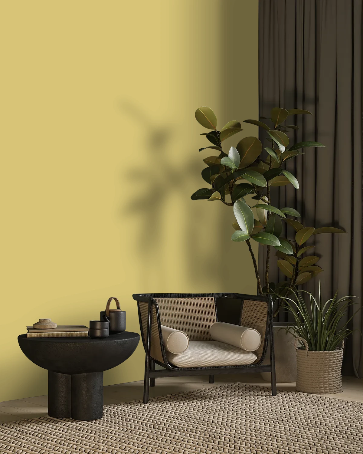 Nippon Paint's MARIGOLD MAGIC color on a beautifully decorated wall.