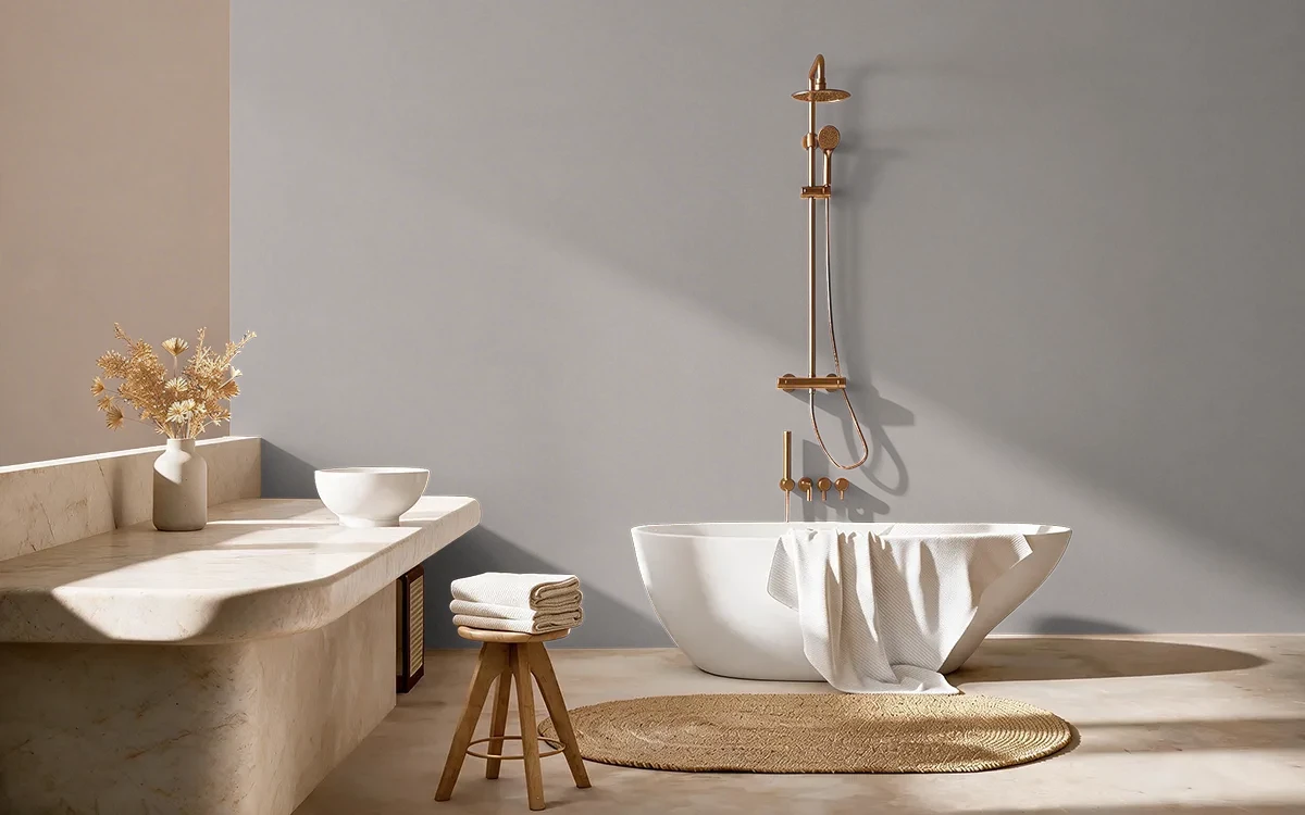 Nippon Paint's MARTIAN'S WALK color on different wall surfaces.