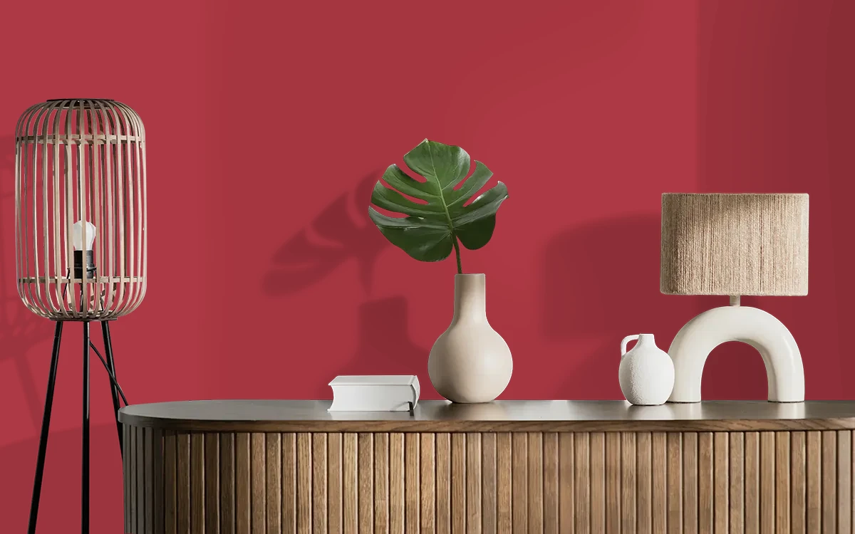 Nippon Paint's MARVELOUS RED color on different wall surfaces.
