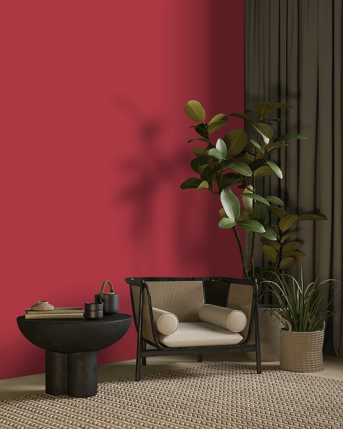 Nippon Paint's MARVELOUS RED color on a beautifully decorated wall.