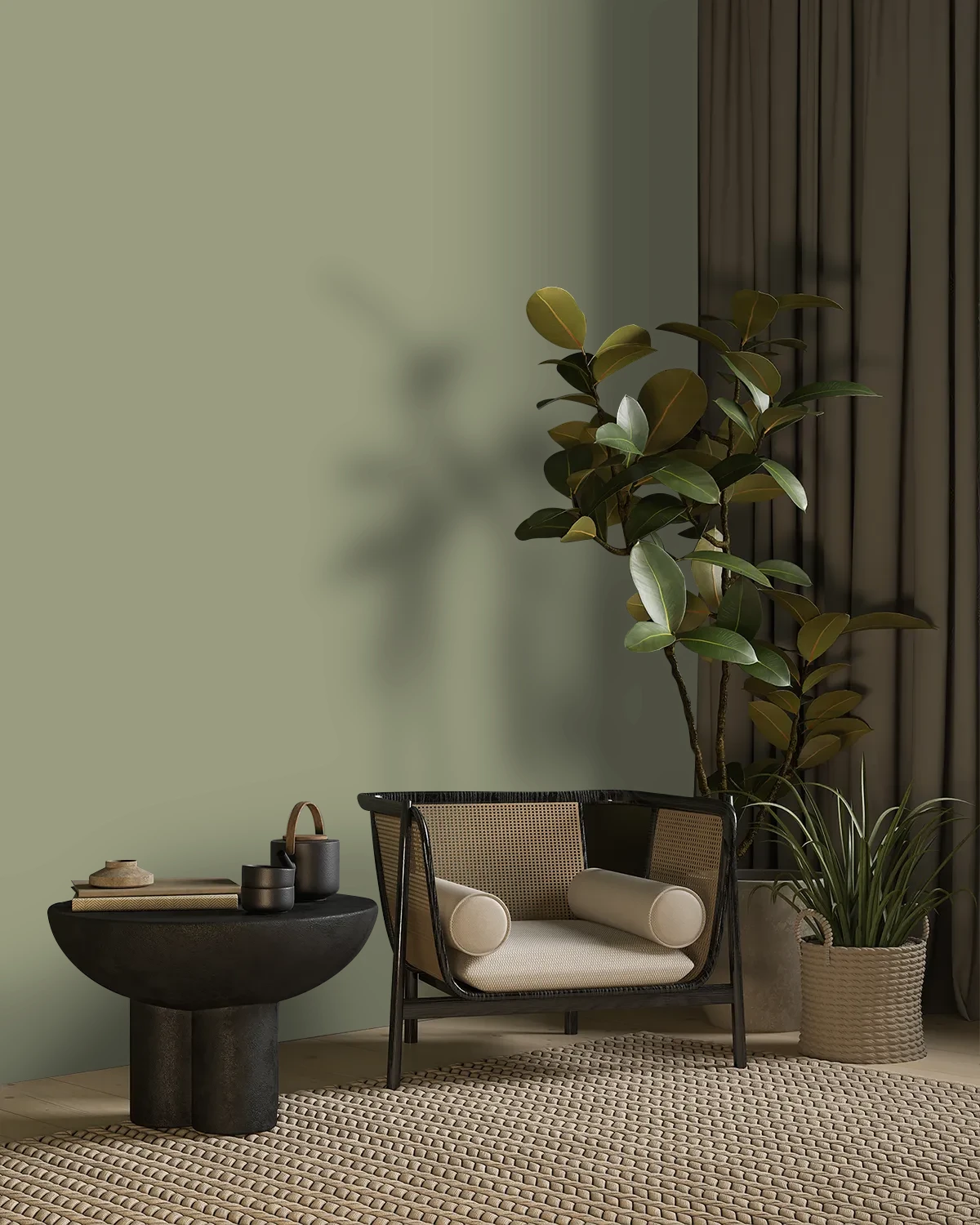 Nippon Paint's MEADOW CRUSH color on a beautifully decorated wall.