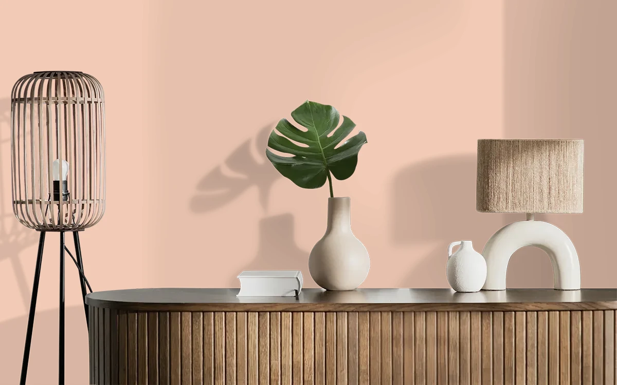 Nippon Paint's MELLON HALO color on different wall surfaces.