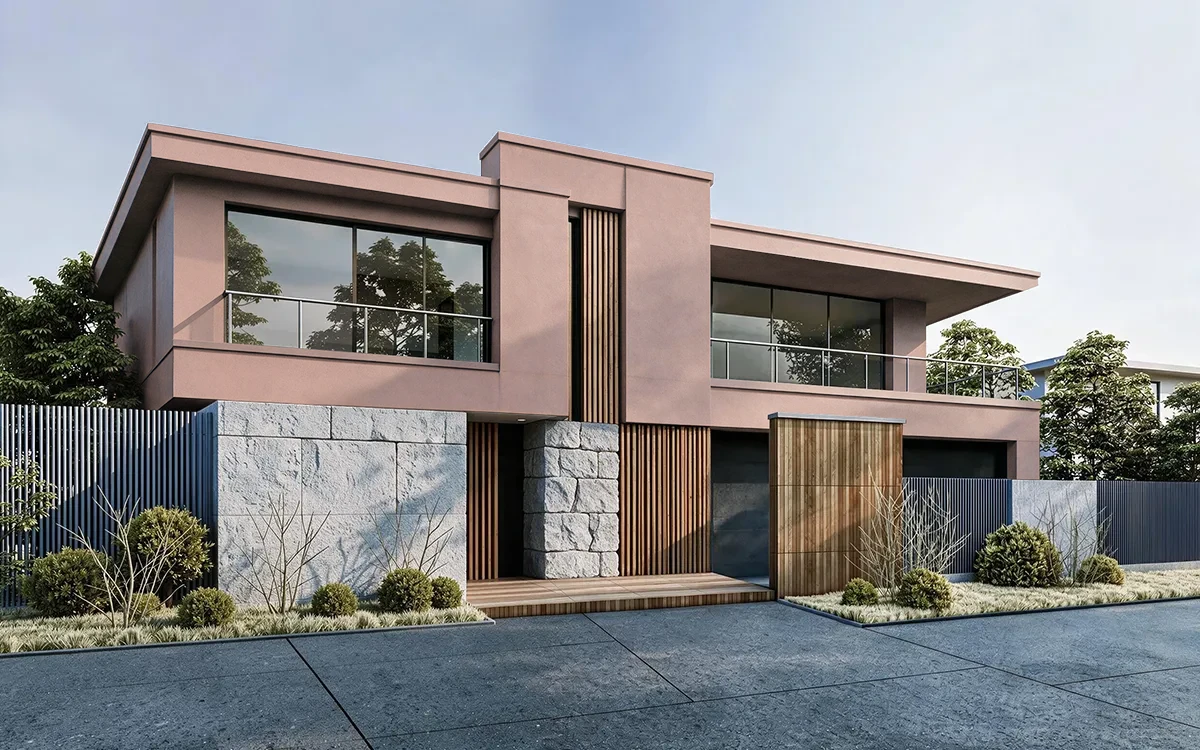 Nippon Paint's MELON ROSE color on different wall surfaces.