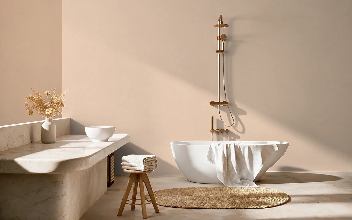 Nippon Paint's MELON SEED color on different wall surfaces.