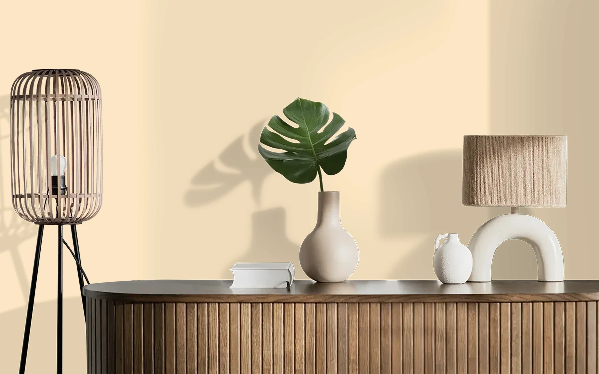 Nippon Paint's MELTED CHEESE color on different wall surfaces.