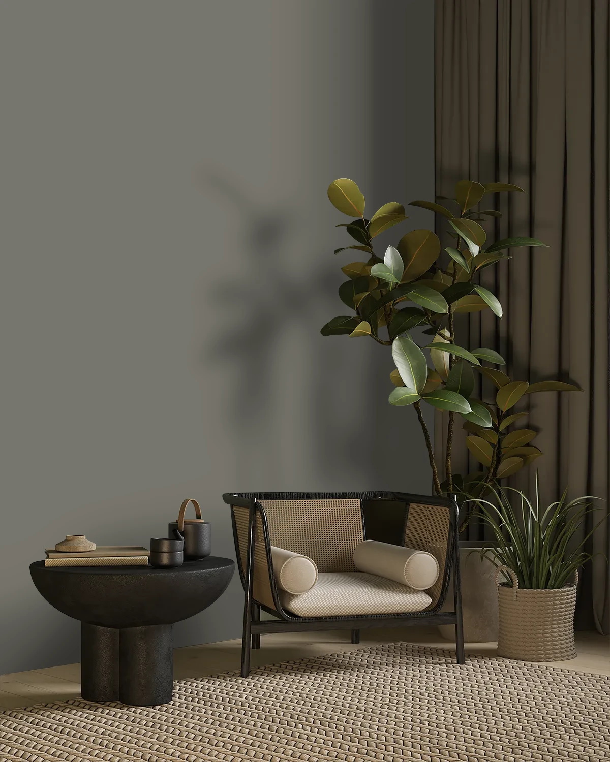 Nippon Paint's MILLENIUM GRAY color on a beautifully decorated wall.