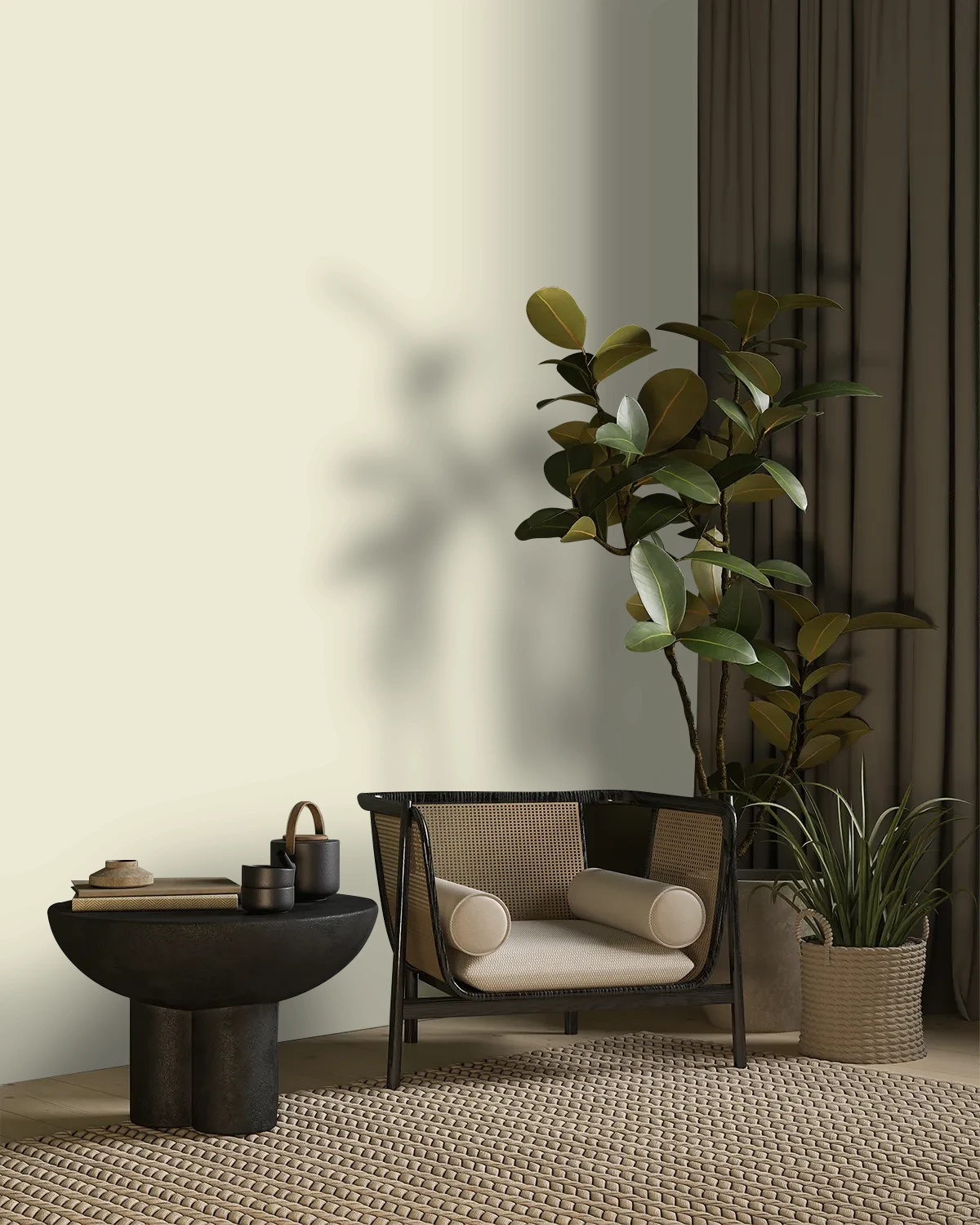 Nippon Paint's MIMOSETTE color on a beautifully decorated wall.