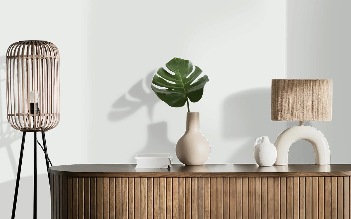 Nippon Paint's MISTY LACE color on different wall surfaces.