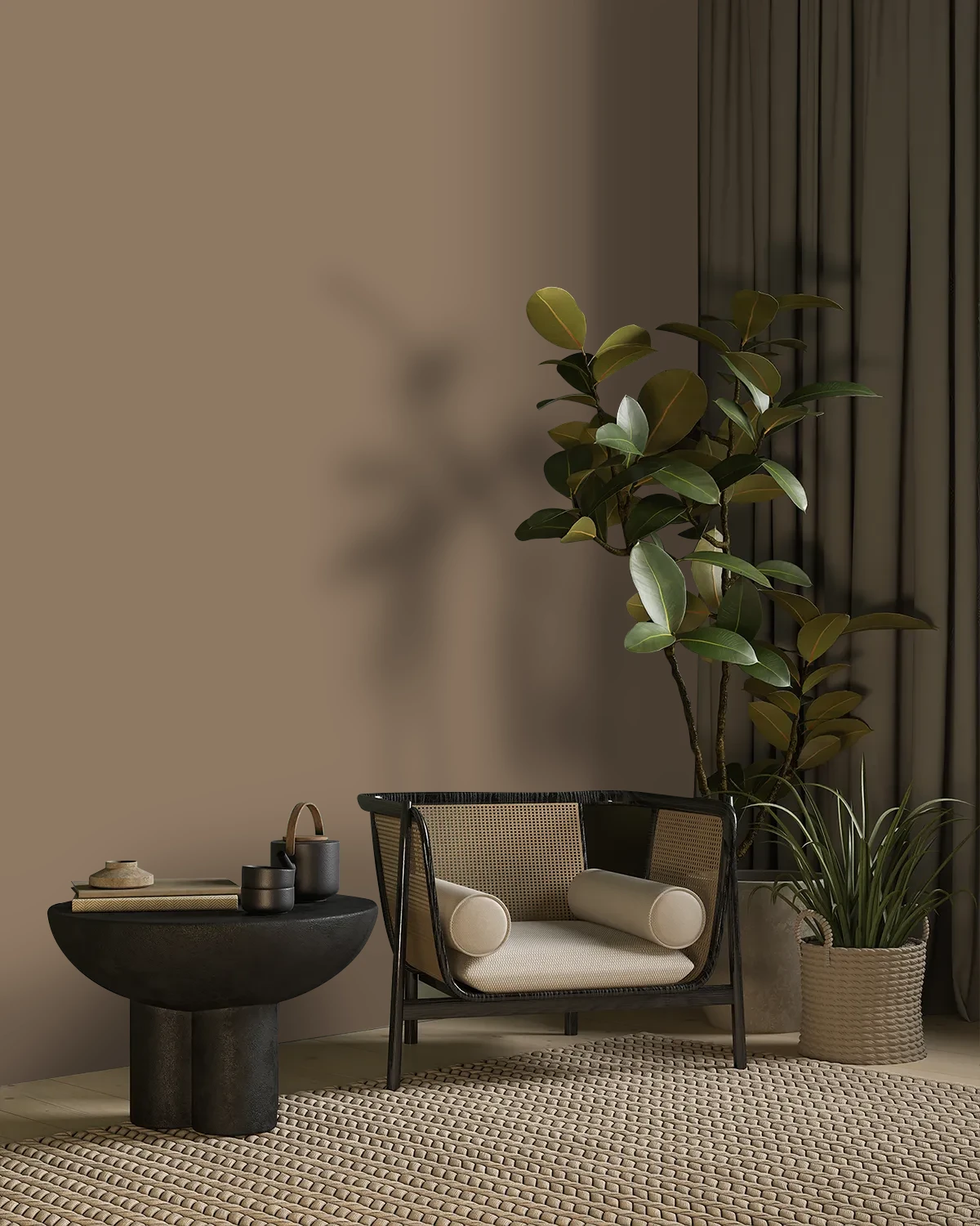 Nippon Paint's MOCHA MAGIC color on a beautifully decorated wall.