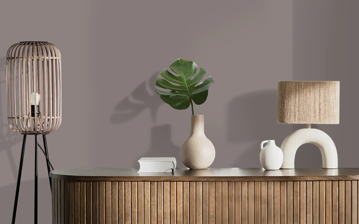 Nippon Paint's MOCHA WHIRL color on different wall surfaces.
