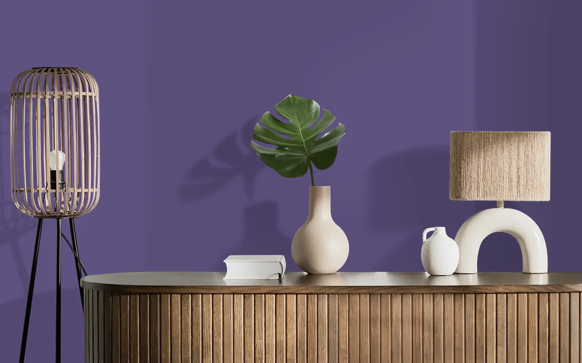 Nippon Paint's MONET'S PURPLE color on different wall surfaces.
