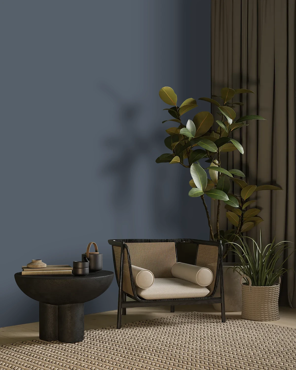 Nippon Paint's MONSOON SEASON color on a beautifully decorated wall.
