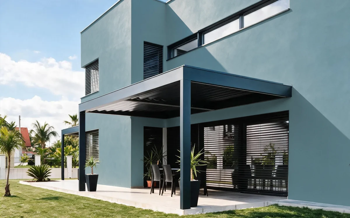 Nippon Paint's MOODY BAY color on different wall surfaces.