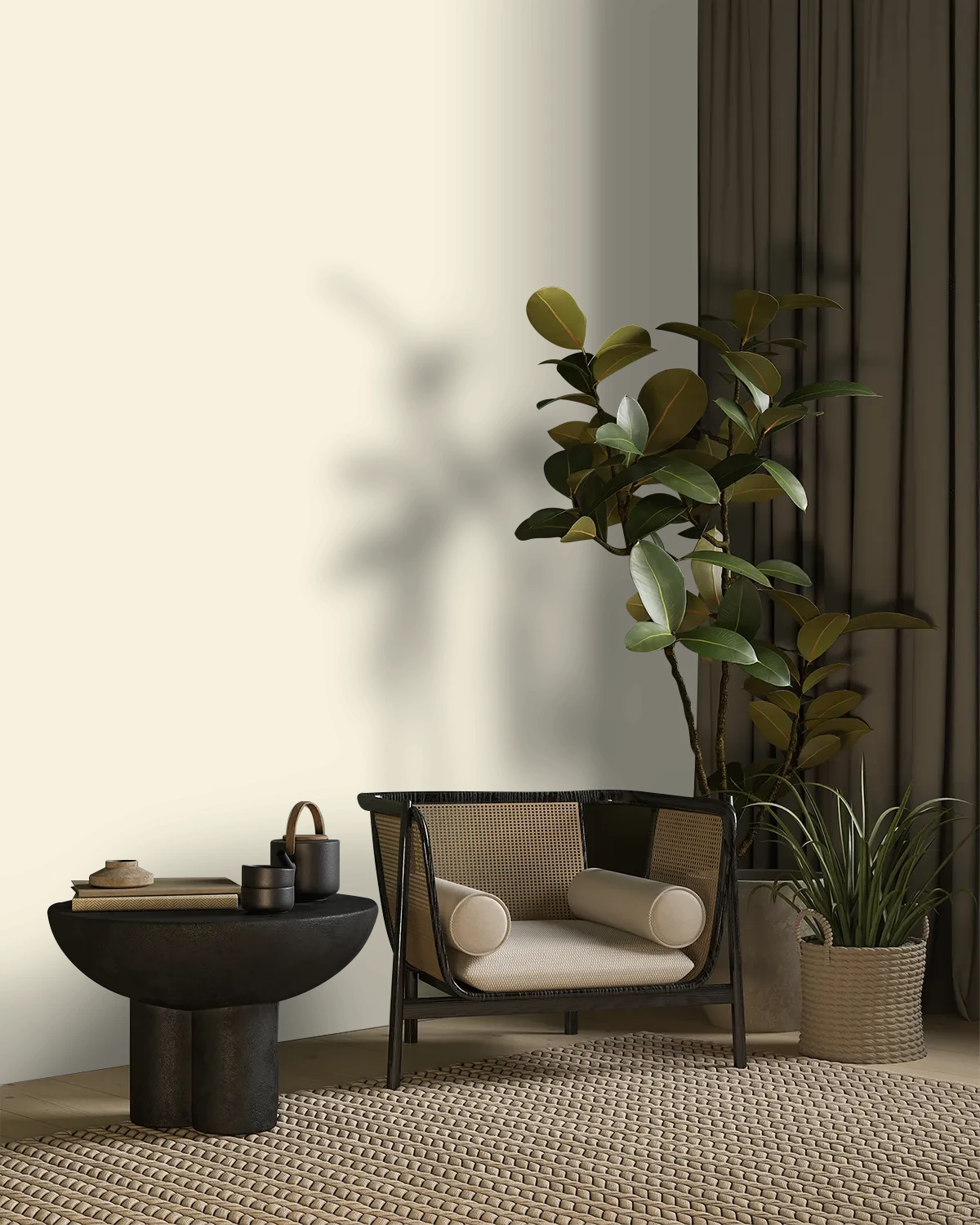 Nippon Paint's MOONLIGHT color on a beautifully decorated wall.
