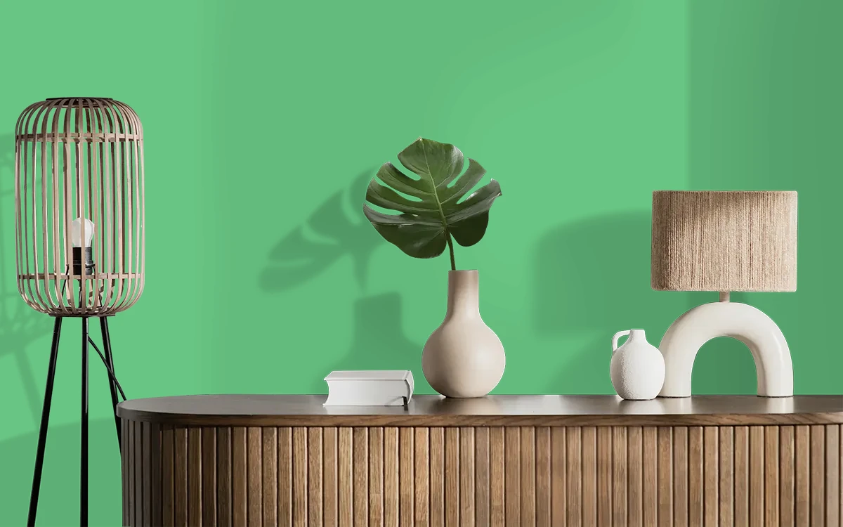 Nippon Paint's MOUNTAIN HIGH color on different wall surfaces.
