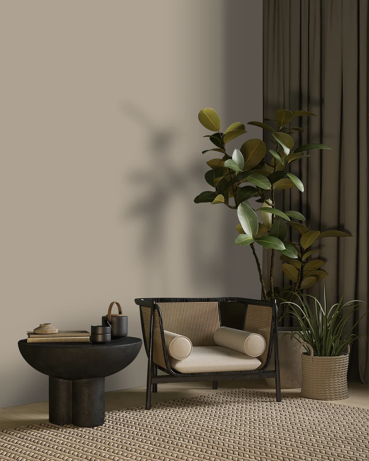 Nippon Paint's MUD HOUSE color on a beautifully decorated wall.