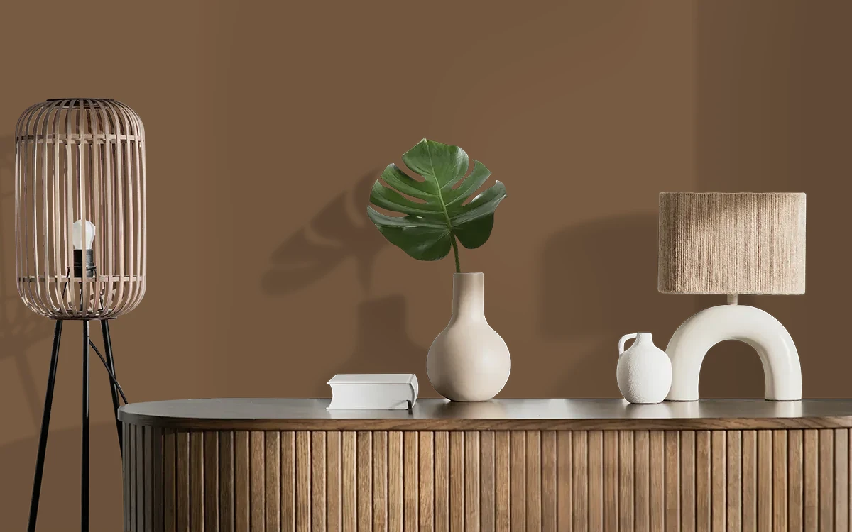 Nippon Paint's MUD PACK color on different wall surfaces.