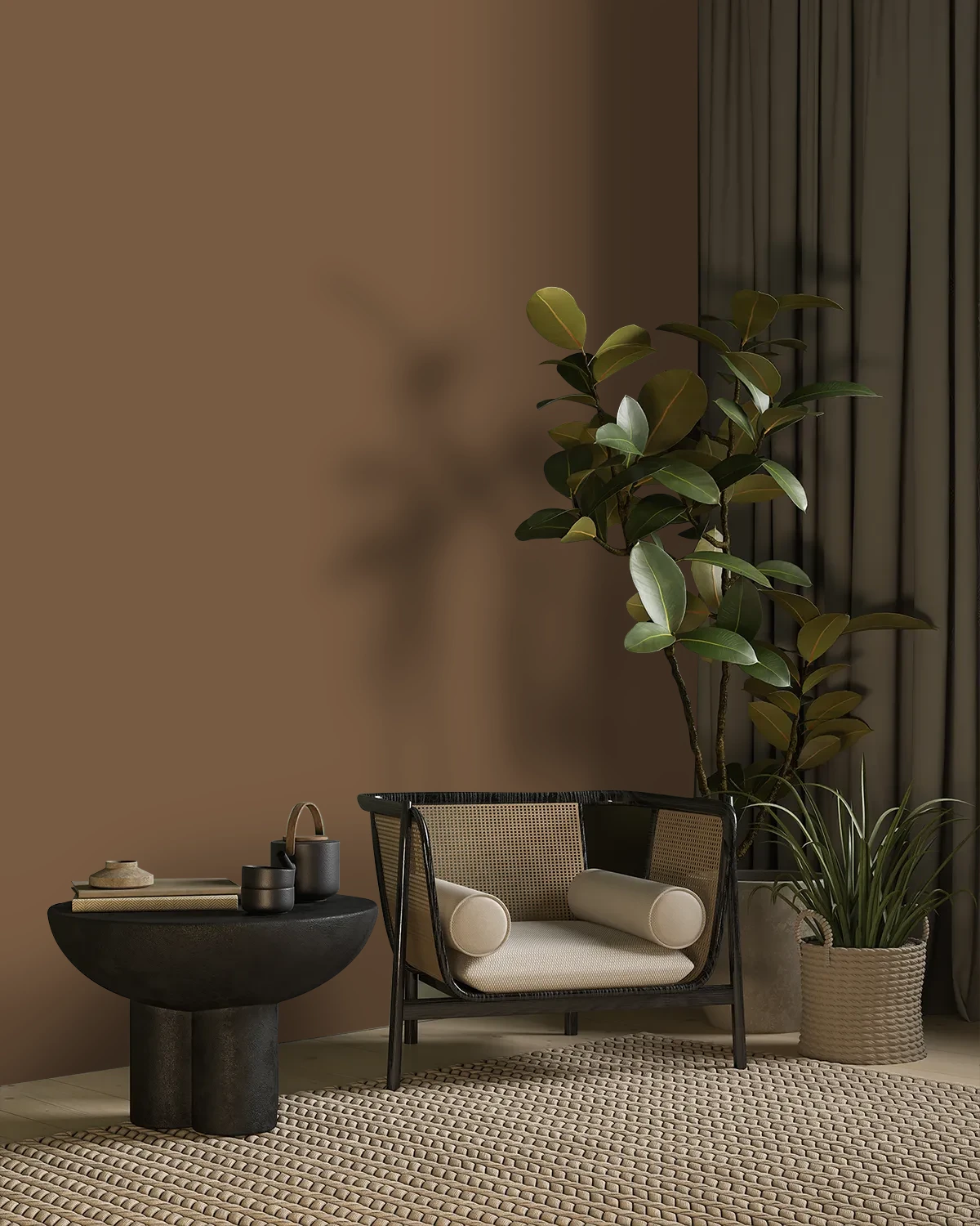 Nippon Paint's MUD PACK color on a beautifully decorated wall.