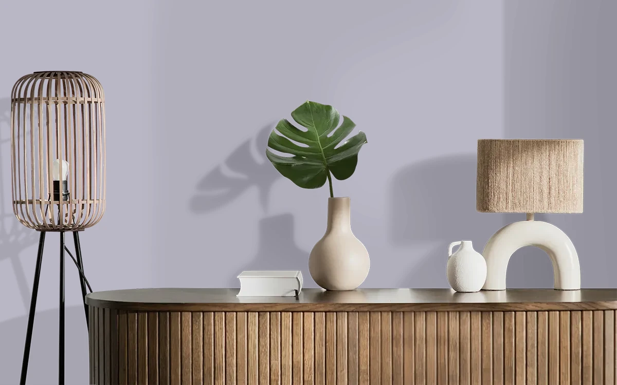 Nippon Paint's MYSTERIOUS DREAM color on different wall surfaces.