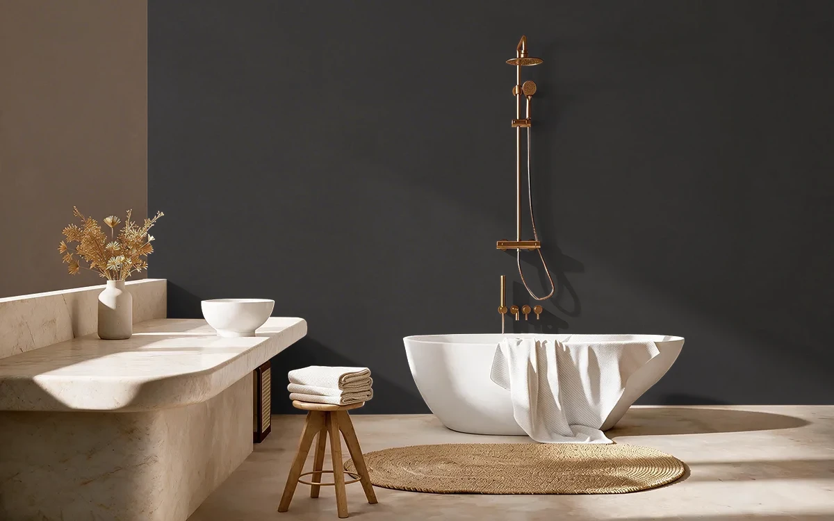 Nippon Paint's MYSTIC color on different wall surfaces.
