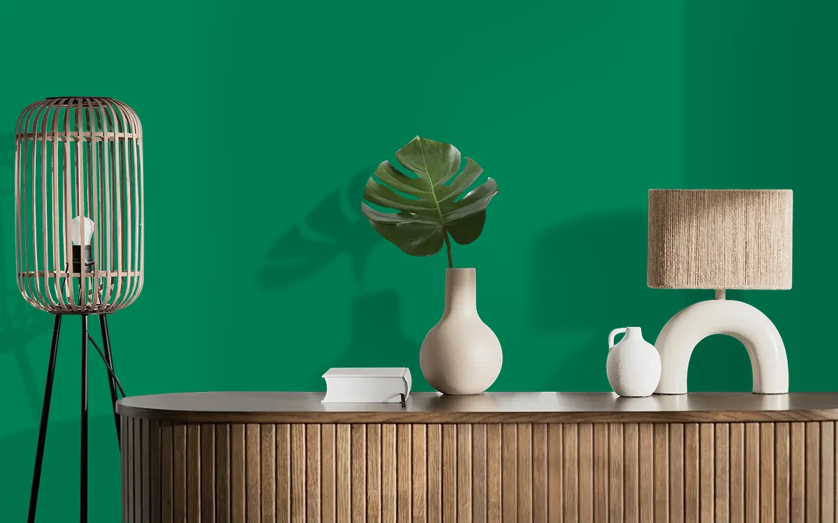 Nippon Paint's MYTHOLOGY color on different wall surfaces.