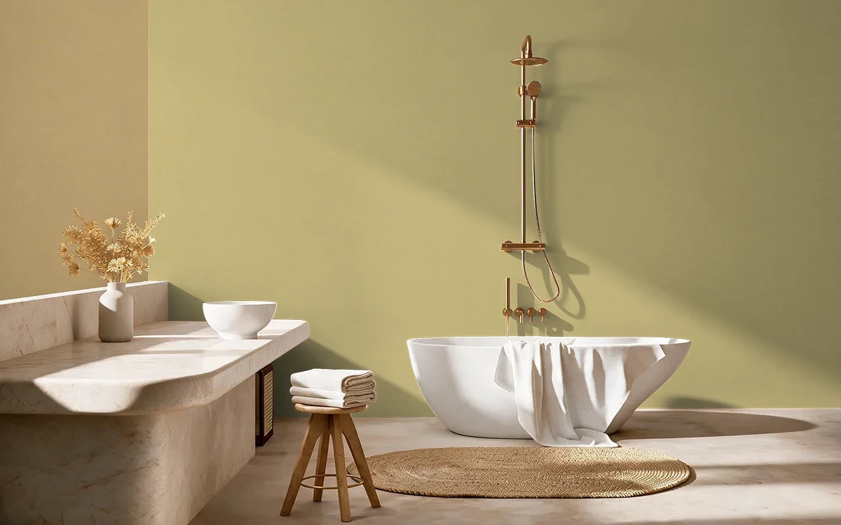 Nippon Paint's NATURAL CANE color on different wall surfaces.