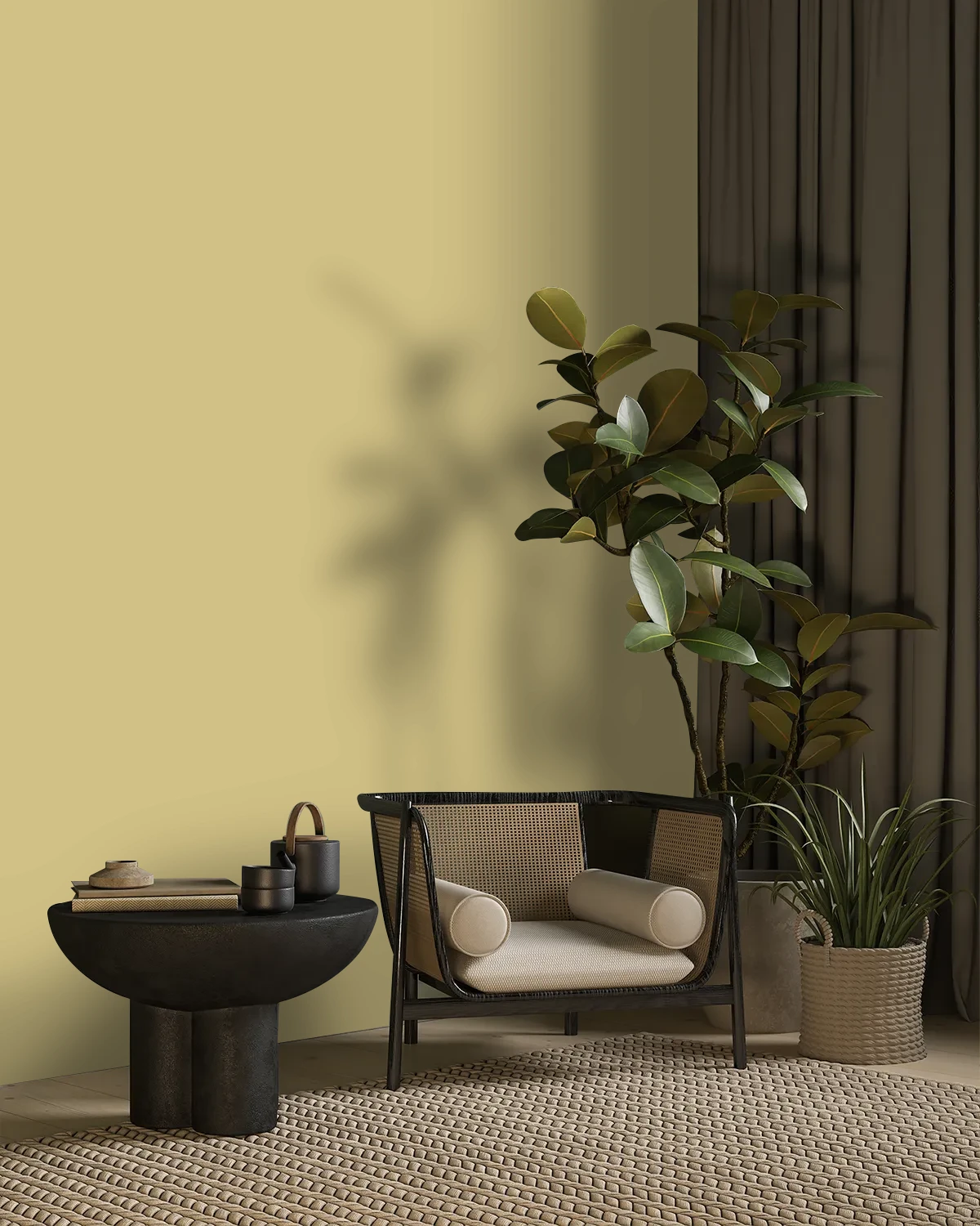 Nippon Paint's NATURAL CANE color on a beautifully decorated wall.