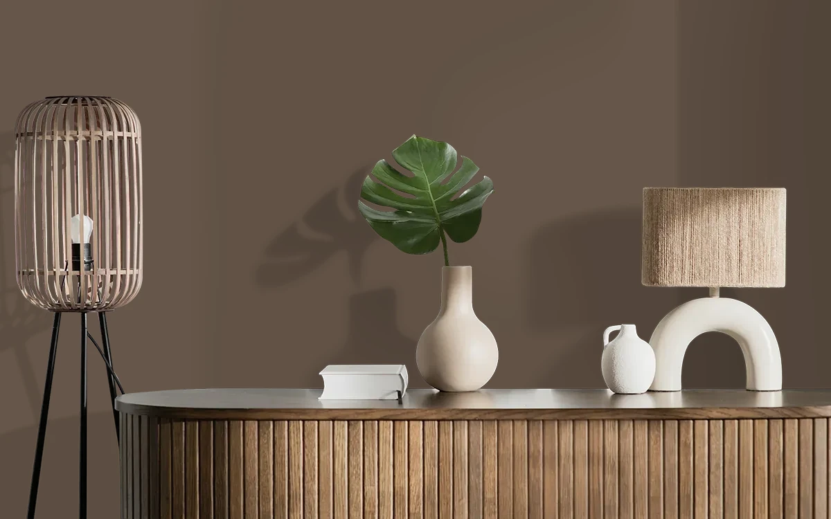 Nippon Paint's NATURAL HIGHLIGHTS color on different wall surfaces.