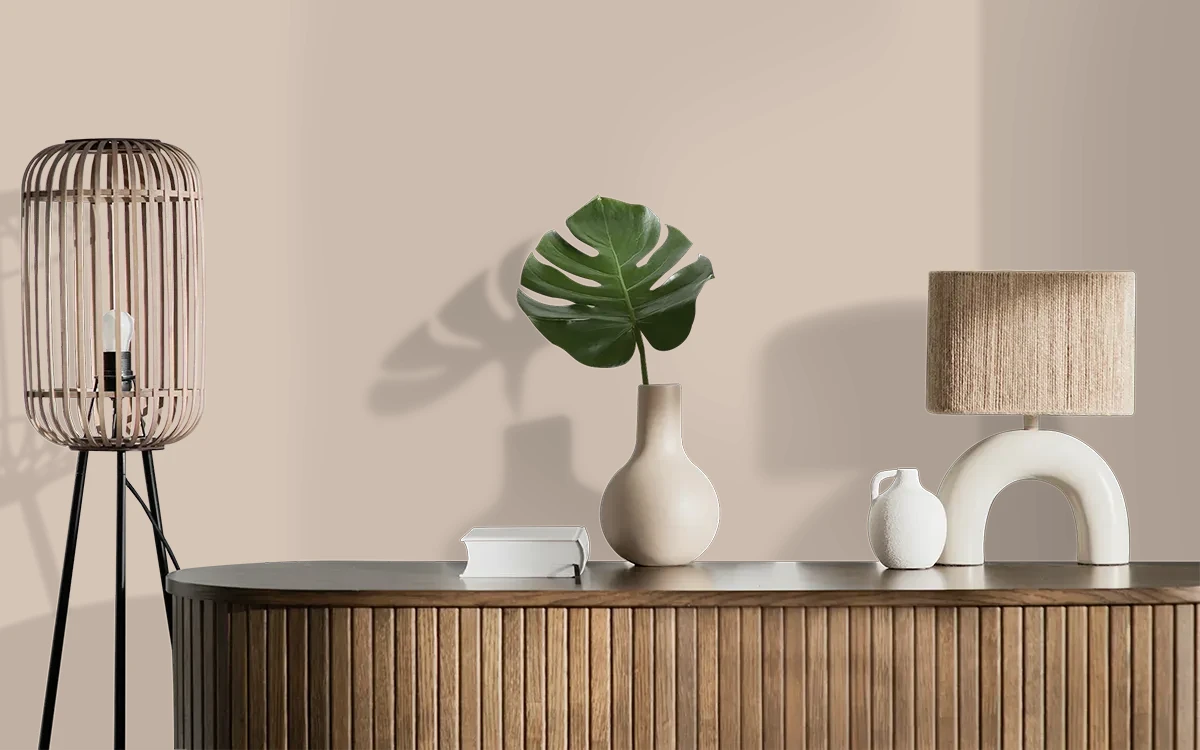 Nippon Paint's NATURAL STONE color on different wall surfaces.