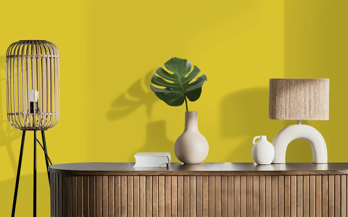 Nippon Paint's NEON CITY color on different wall surfaces.