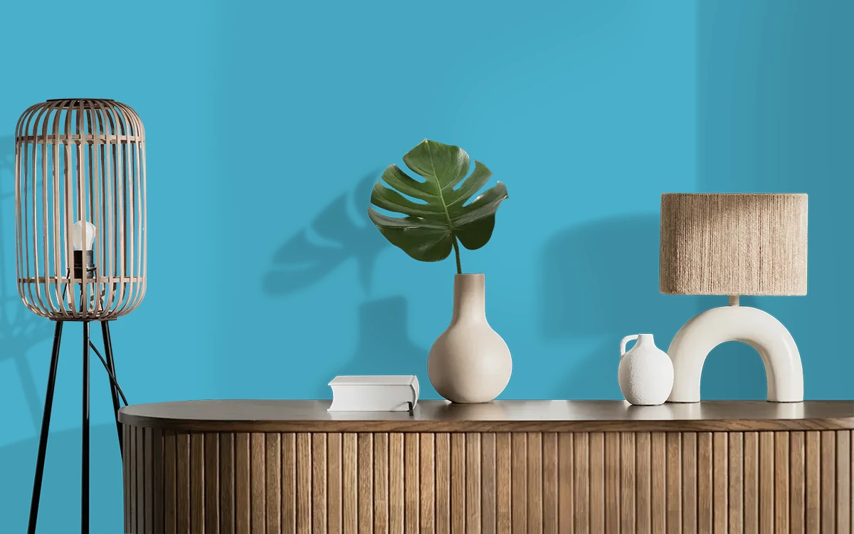 Nippon Paint's NEPTUNE LINER color on different wall surfaces.