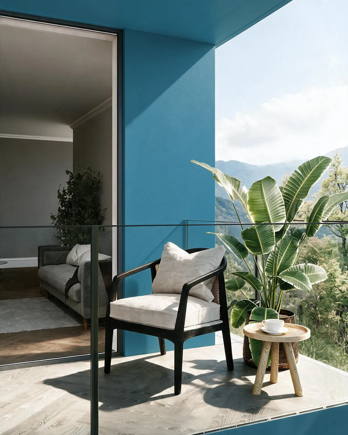 Nippon Paint's NEPTUNE color on a beautifully decorated wall.