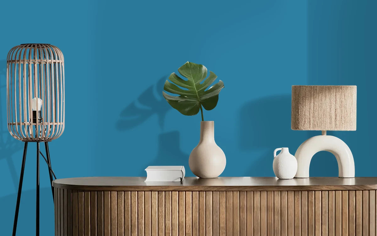 Nippon Paint's NEPTUNE color on different wall surfaces.