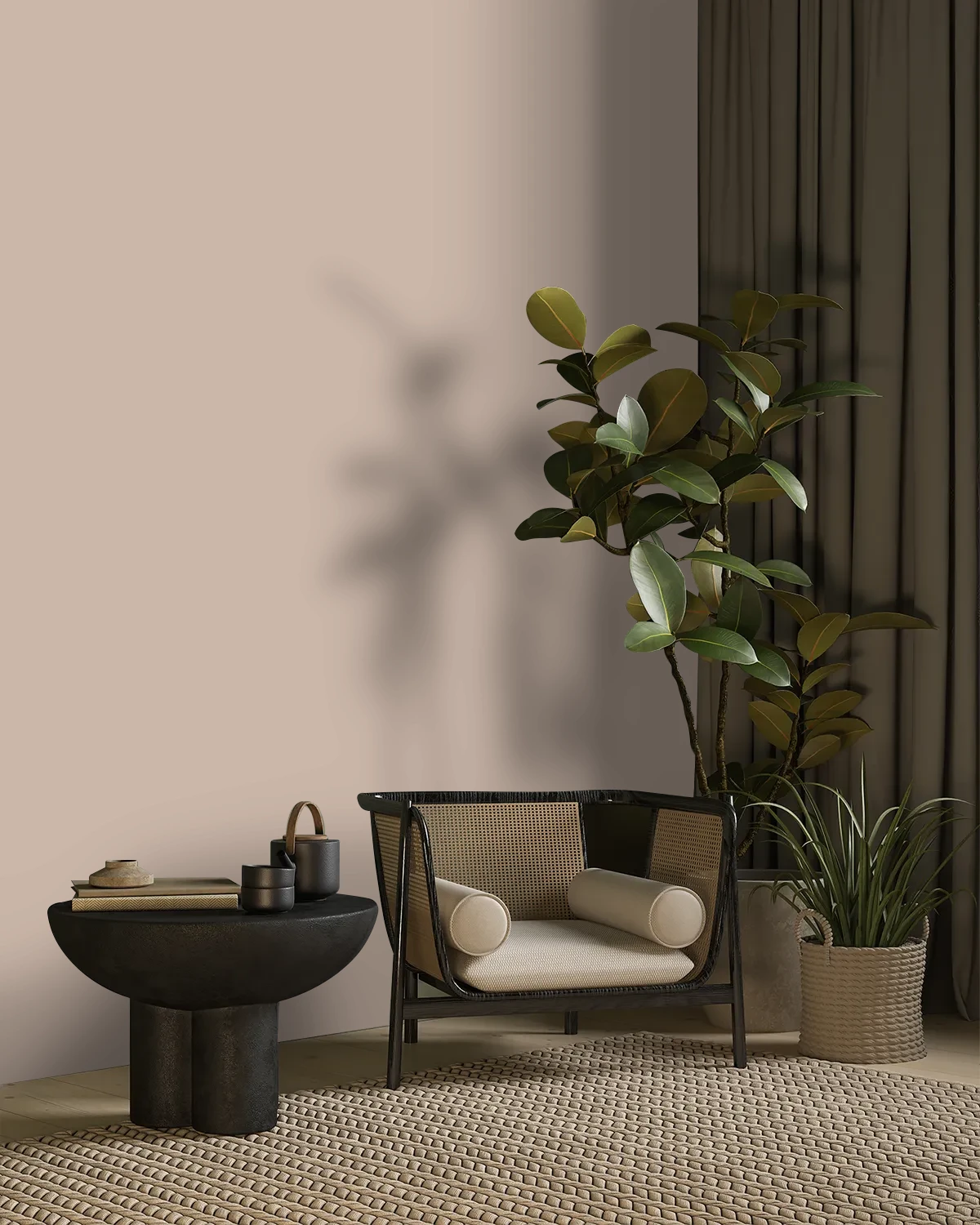 Nippon Paint's NEUTRAL STANCE color on a beautifully decorated wall.