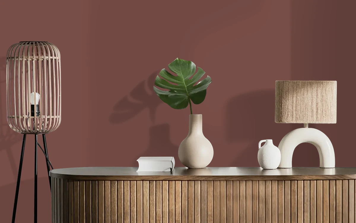 Nippon Paint's NEW TERRACOTTA color on different wall surfaces.